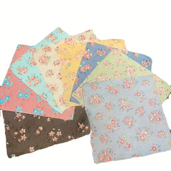 50pcs Polyester Fabric Flowers Multicolor Patterns Sewin