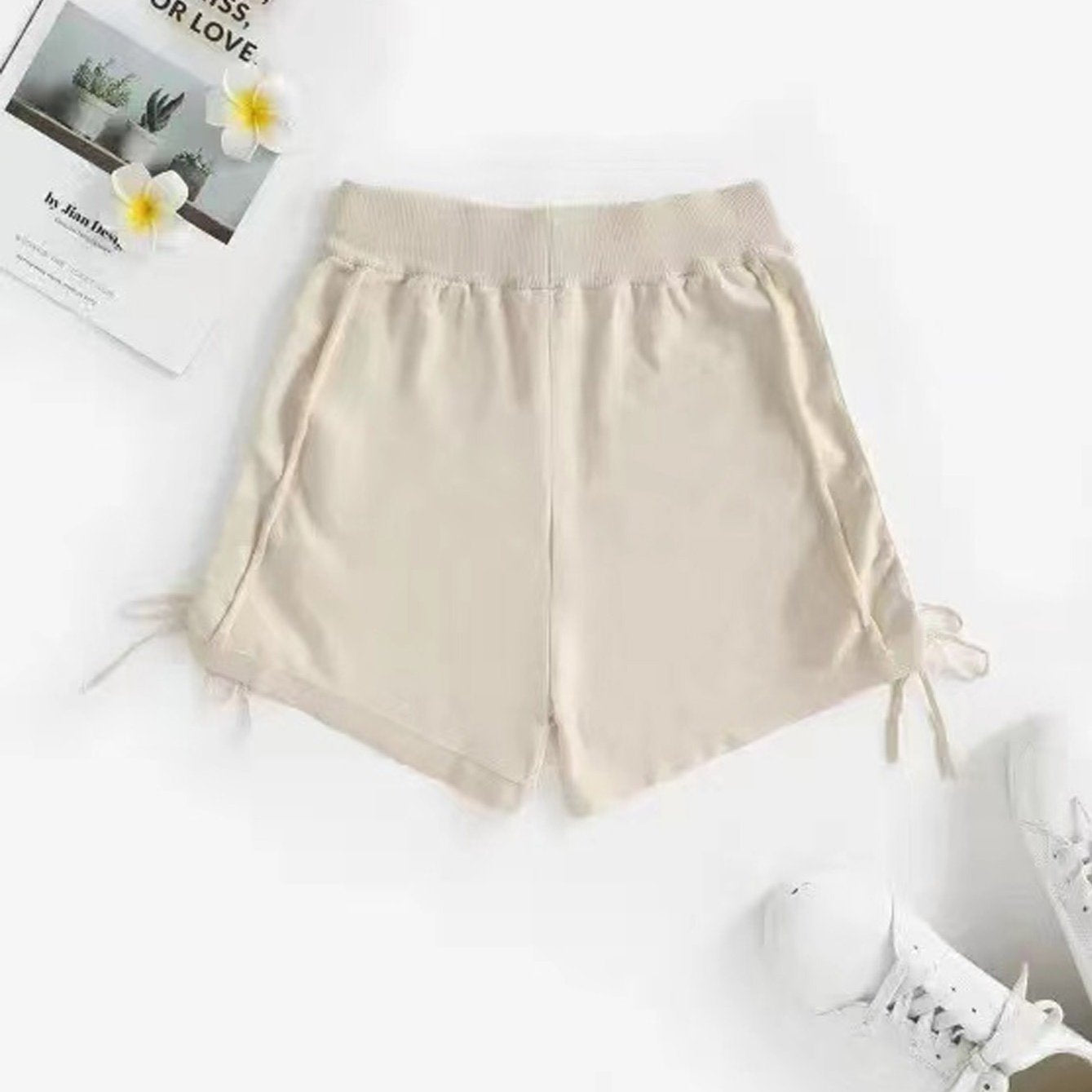 Women's Drawstring Shorts Solid Color