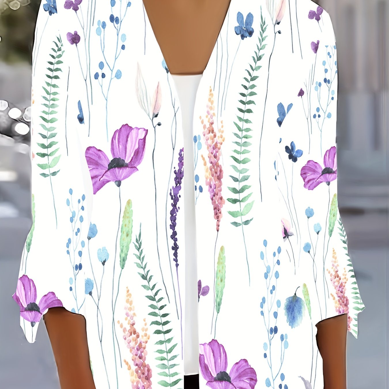 Floral Bell Sleeve Cardigan