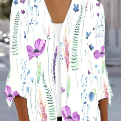 Floral Bell Sleeve Cardigan