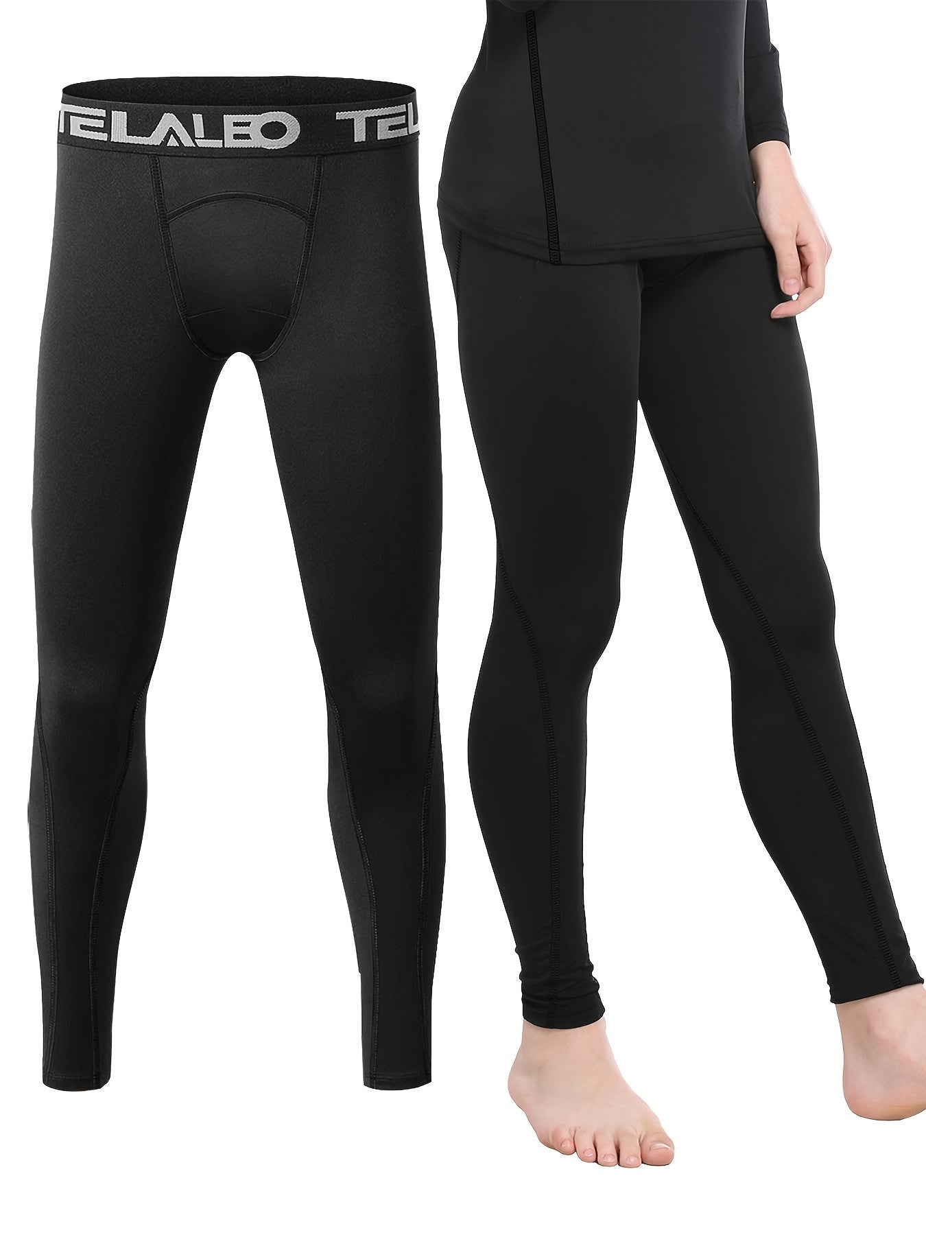 Girls Boys Warm Slim Leggings for Sports Outdoor