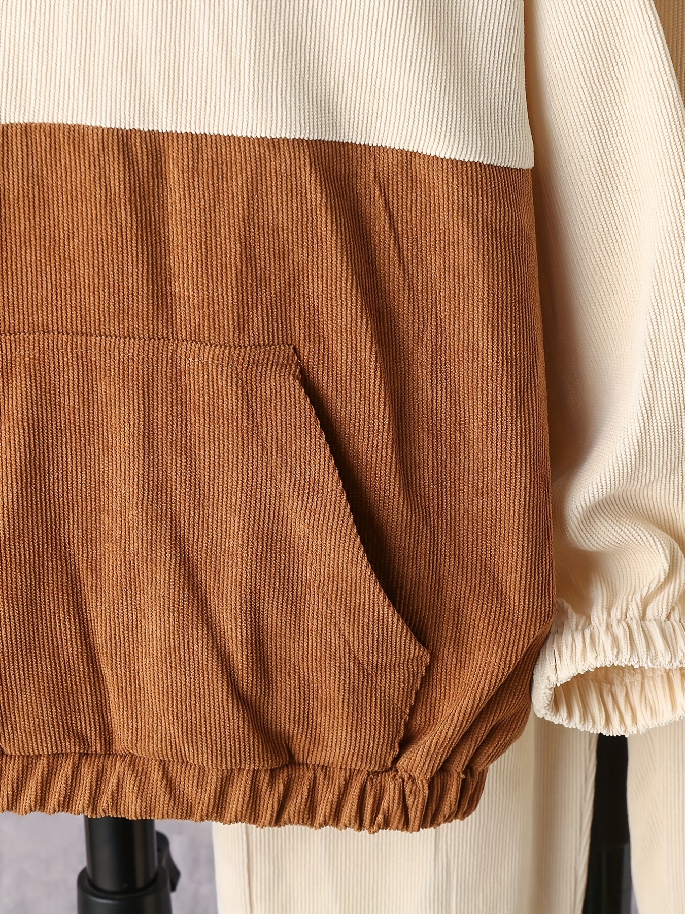 Boy's Corduroy Zipper Hoodie & Sweatpants Set for Spring Fall