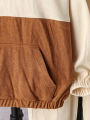 Boy's Corduroy Zipper Hoodie & Sweatpants Set for Spring Fall