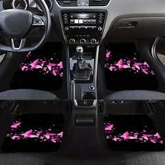 4pcs Butterfly Flower Car Floor Mats Universal Fit Vans Women Pink Mat Halloween