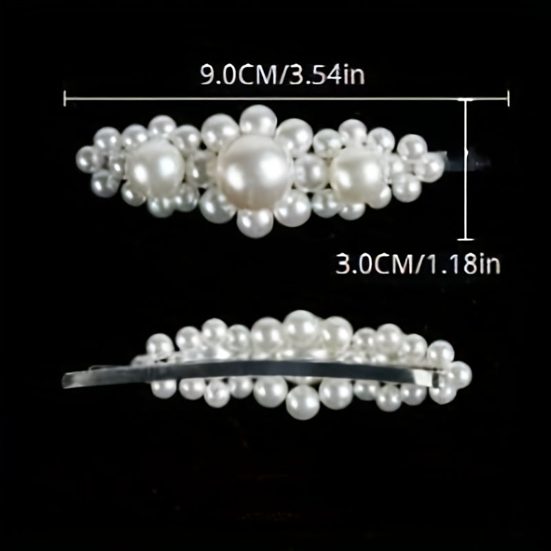 Elegant Pearl Barrette Hair Clip for Women