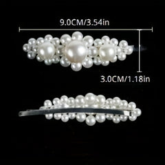 Elegant Pearl Barrette Hair Clip for Women