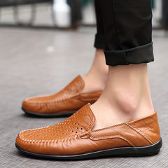 Men's Stitching Loafers Lightweight Slip On Flat Shoes