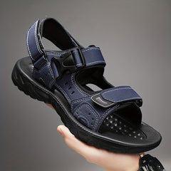 Men's Open Toe Hook And Loop Sandals Non Slip Beach Shoes Summer