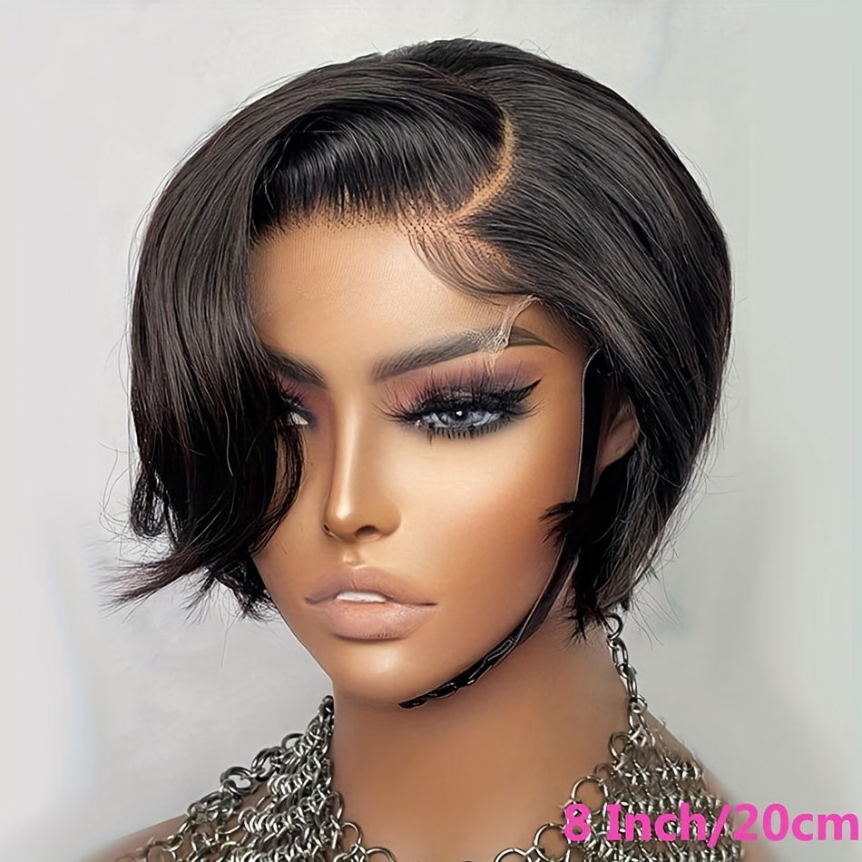 4x4 Lace Closure Short Pixie Bob Wigs Straight Bob Wig Side Part