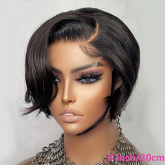 4x4 Lace Closure Short Pixie Bob Wigs Straight Bob Wig Side Part