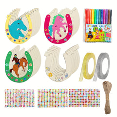 Wood Discs Slices Horseshoe Shape Unfinished Wooden Cutouts Craft DIY