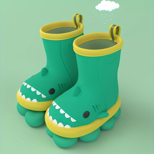 Girl's Adorable Shark Rain Boots Non Slip Waterproof Shoes