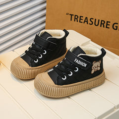 Girl's Solid Skate Shoes Warm Plush Lining Comfy Non Slip Casual Winter