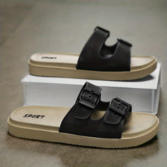 Men's Buckle Slides Non-Slip Slippers Open Toe Shoes
