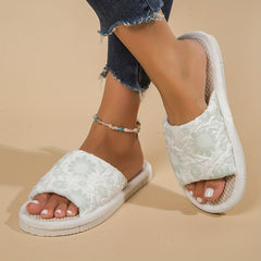 Women's Floral Graphic Slippers Soft Sole Flat Shoes