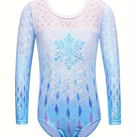 Kids Slim Long Sleeve Dance Suit for Gymnastics Practice