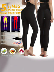 High Waist Sauna Sweat Pants Tummy Control Yoga Leggings Women's Activewear