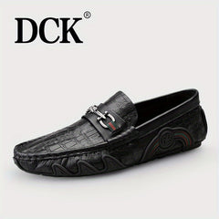 Men's Textured Moccasin Loafer Shoes Non-slip Slip-On Shoes