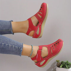 Women's Closed Toe Platform Sandals with Ankle Strap