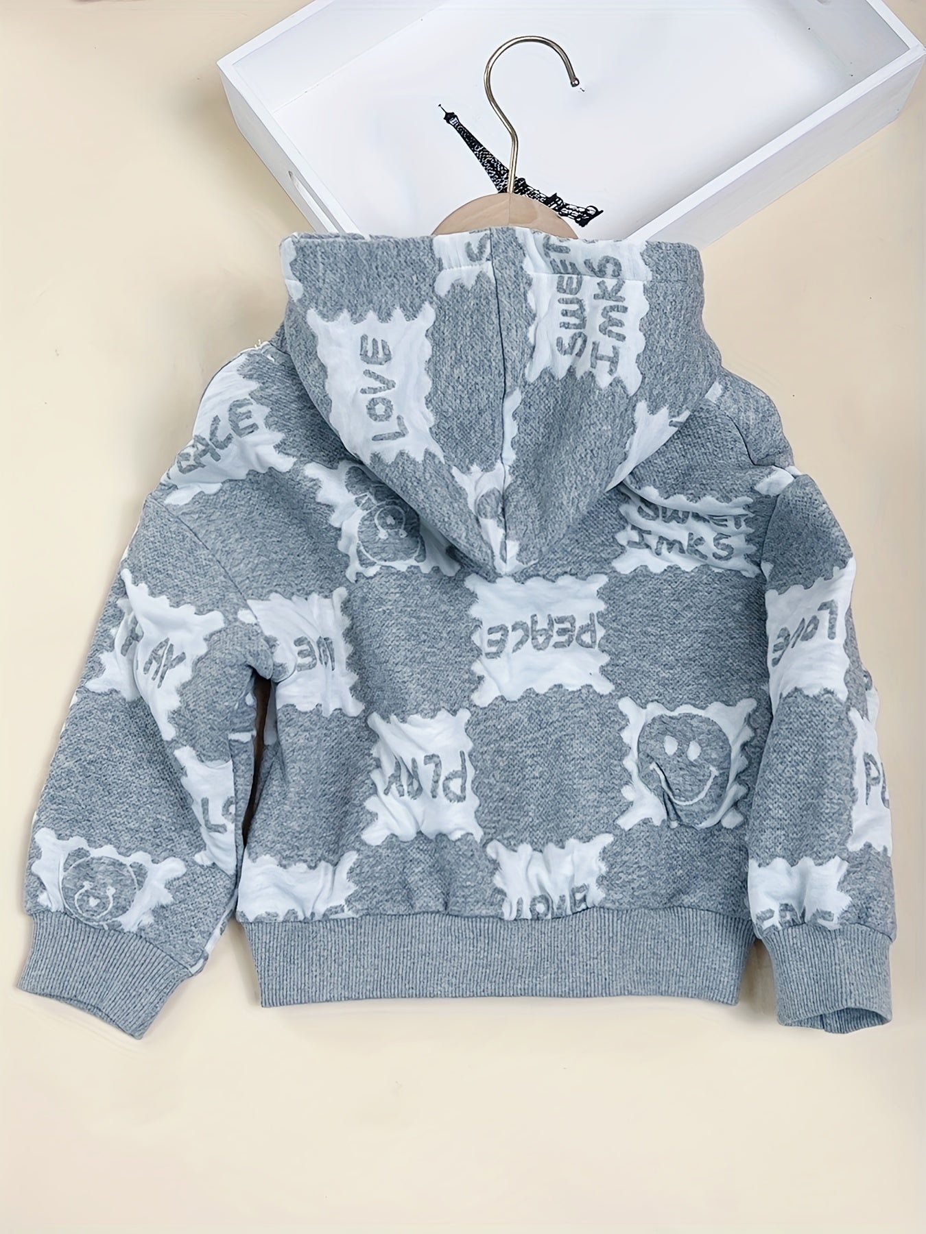 Girls' Bunny Print Hooded Sweatshirt for Casual Outfit