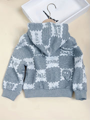 Girls' Bunny Print Hooded Sweatshirt for Casual Outfit