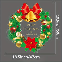 Colored Christmas Wreath PVC Window Stickers
