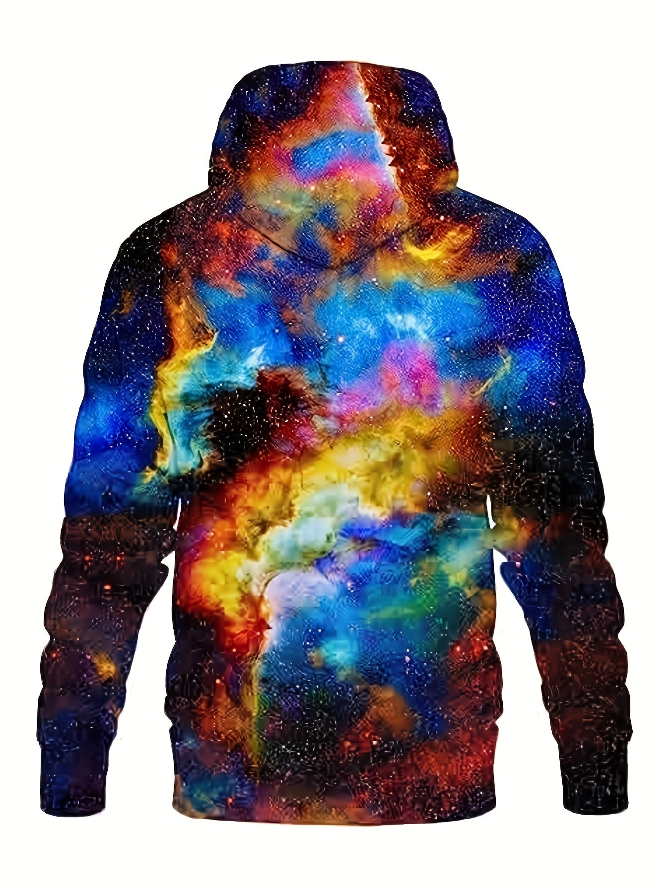Starry Sky Print Hoodie Men Graphic Sweatshirt Kangaroo Pocket