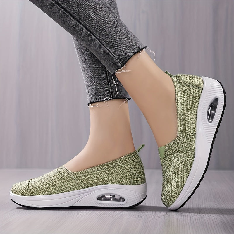 Plaid Slip On Walking Shoes Lightweight Casual Sneakers