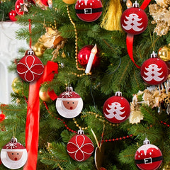9pcs Santa Claus Print Xmas Tree Pendant