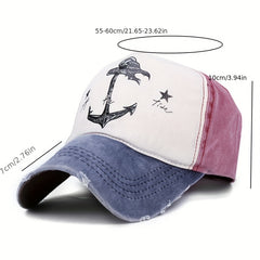 Fashion Distressed Pirate Anchor Pattern Sun Hat