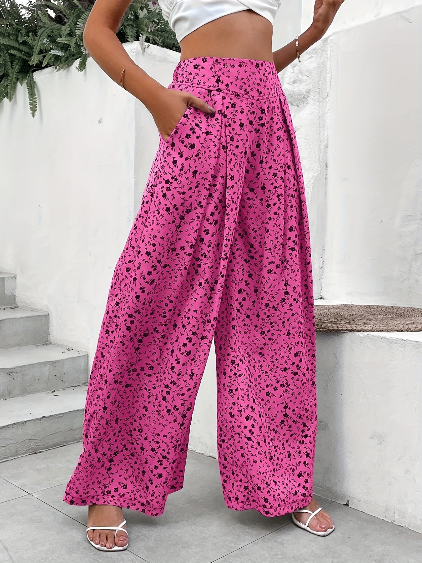 Floral Wide Leg Pants for Spring & Summer