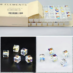 10pcs 6mm Austrian Glass Crystal Charms Cubic Sugar Transparent Beads