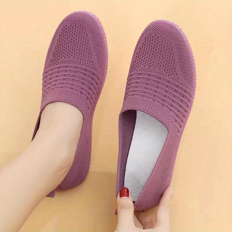 Women's Breathable Knit Slip On Sneakers Lightweight Walking Shoes