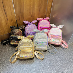Sequin Princess Backpack with Bow Decoration