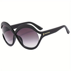 Round Frame Sunglasses Gradient Lens Hollow Block UV400