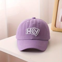 Boys Casual Thin Cap With HEY Embroidery - Baseball Cap