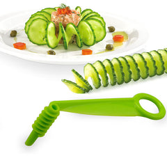 Handheld Spiral Vegetable Slicer Stainless Steel Blade Kitchen Tool