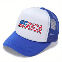 Print Trucker Hat Unisex Merica Baseball Cap Independence