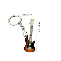 Colorful Guitar Instrument Shape Pendant Keychain