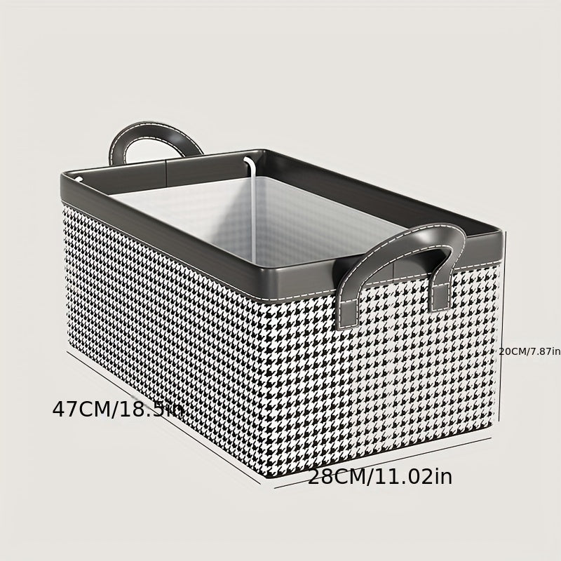 Houndstooth Pattern Clothes Storage Box Organizer