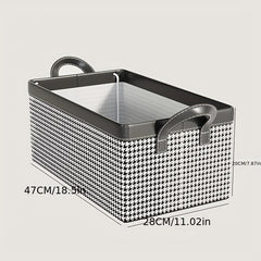 Houndstooth Pattern Clothes Storage Box Organizer