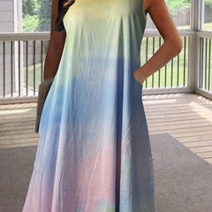 Tie Dye Tank Dress with Pockets