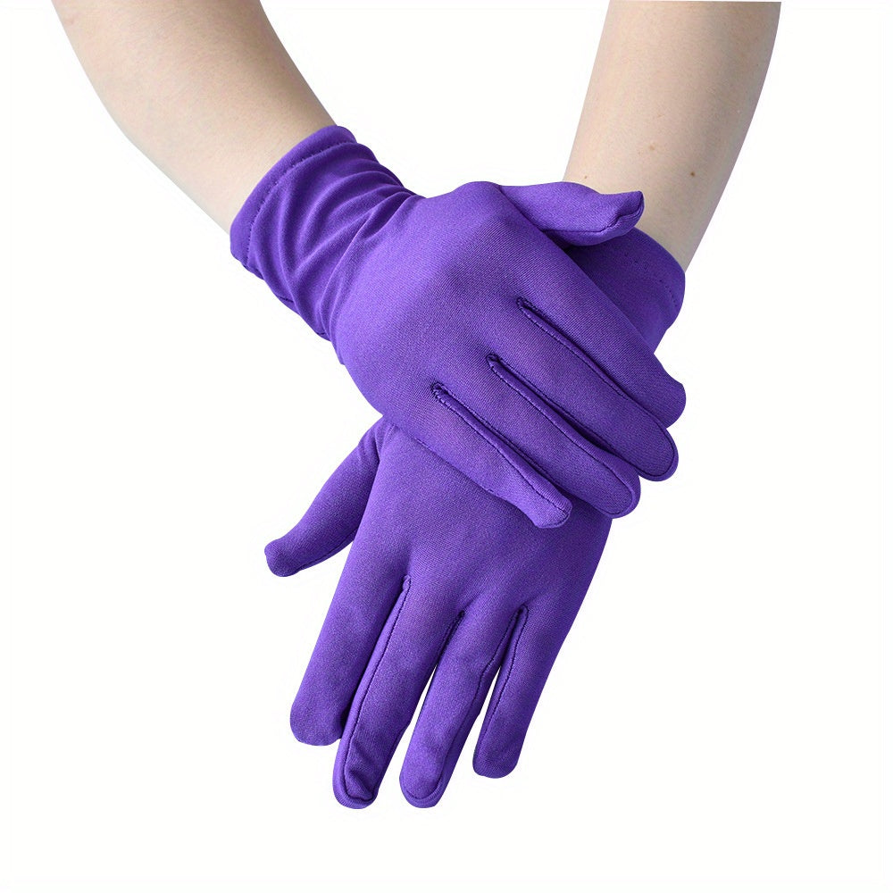 Silk Satin Gloves for Women Short Hand Protection Dance Performance