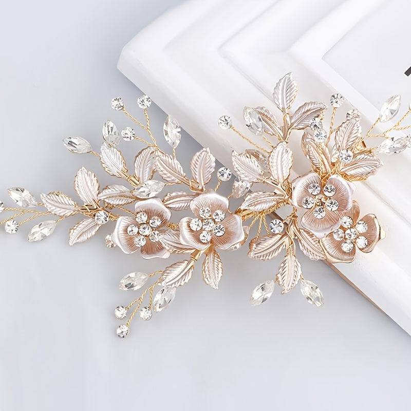 Golden Flower Hairclip Bridal Hairpin Wedding Hair Ornament