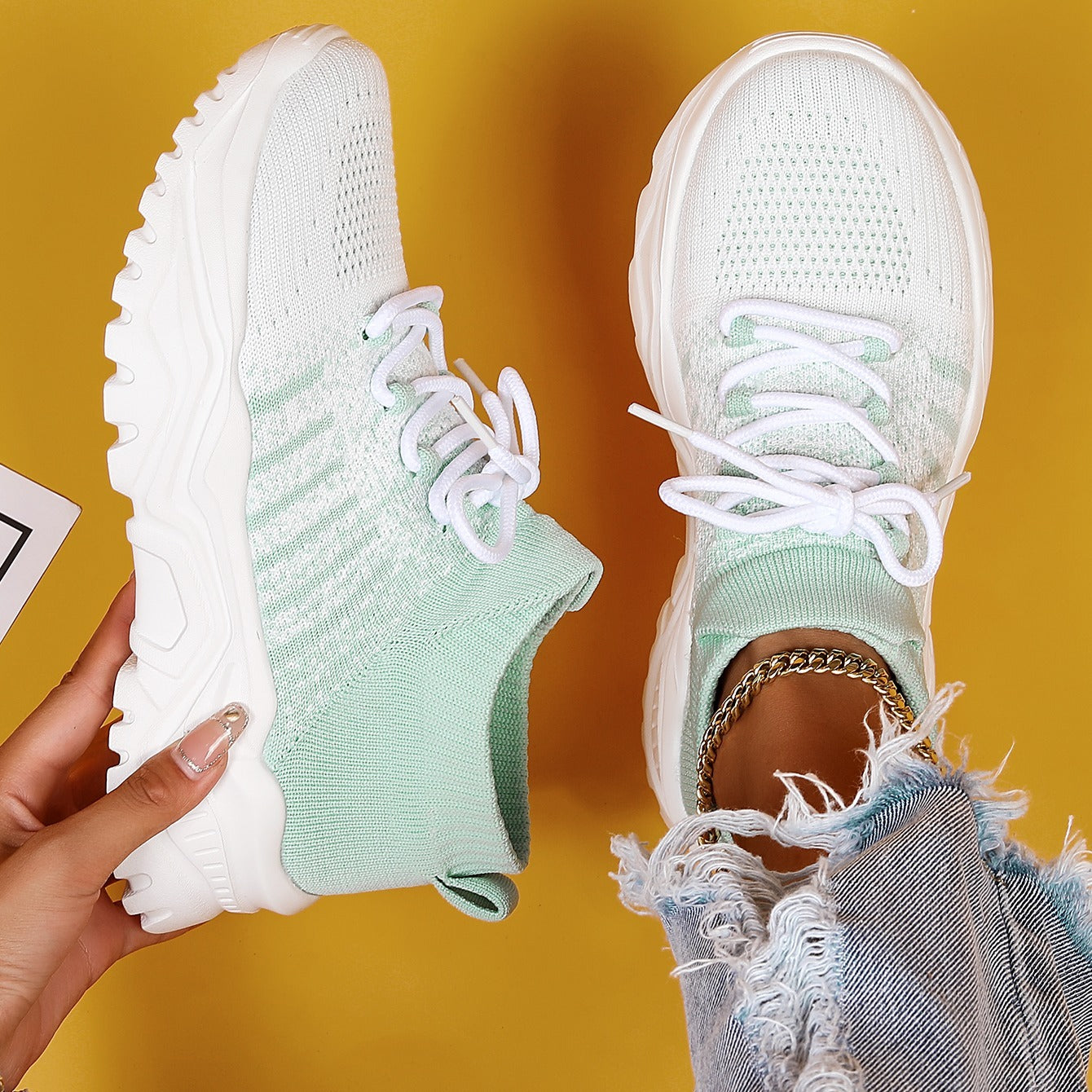Women's Breathable Casual Shoes Lace-up Sneakers