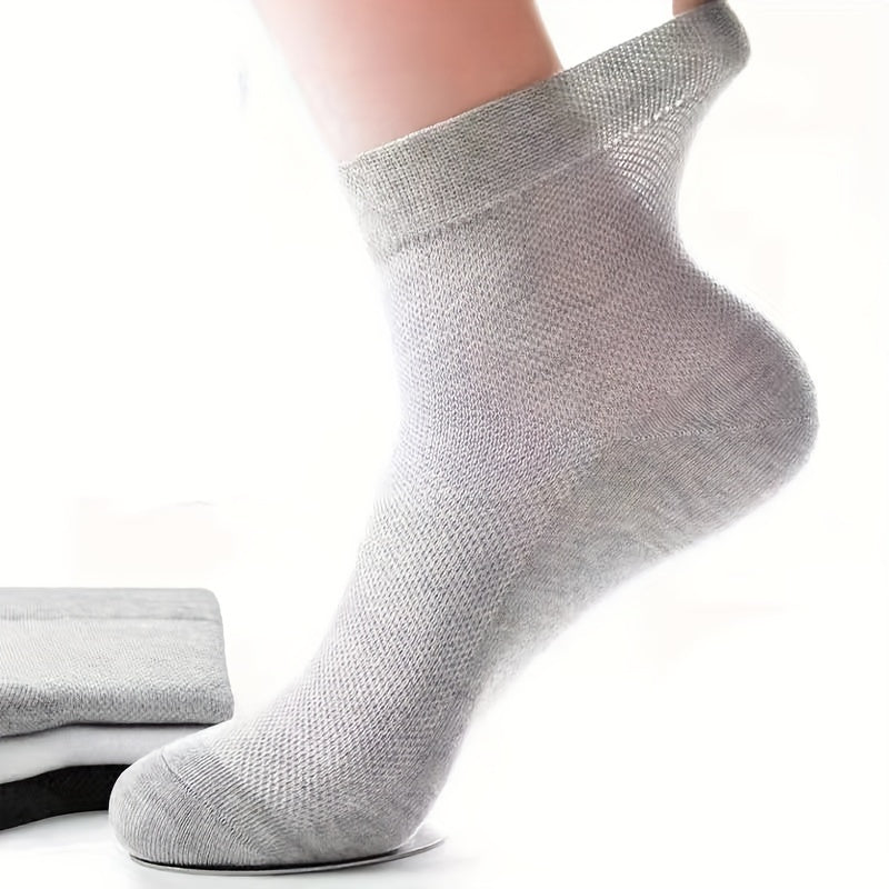 Men's Solid Crew Socks Breathable Comfy Casual Unisex Summer Wearing