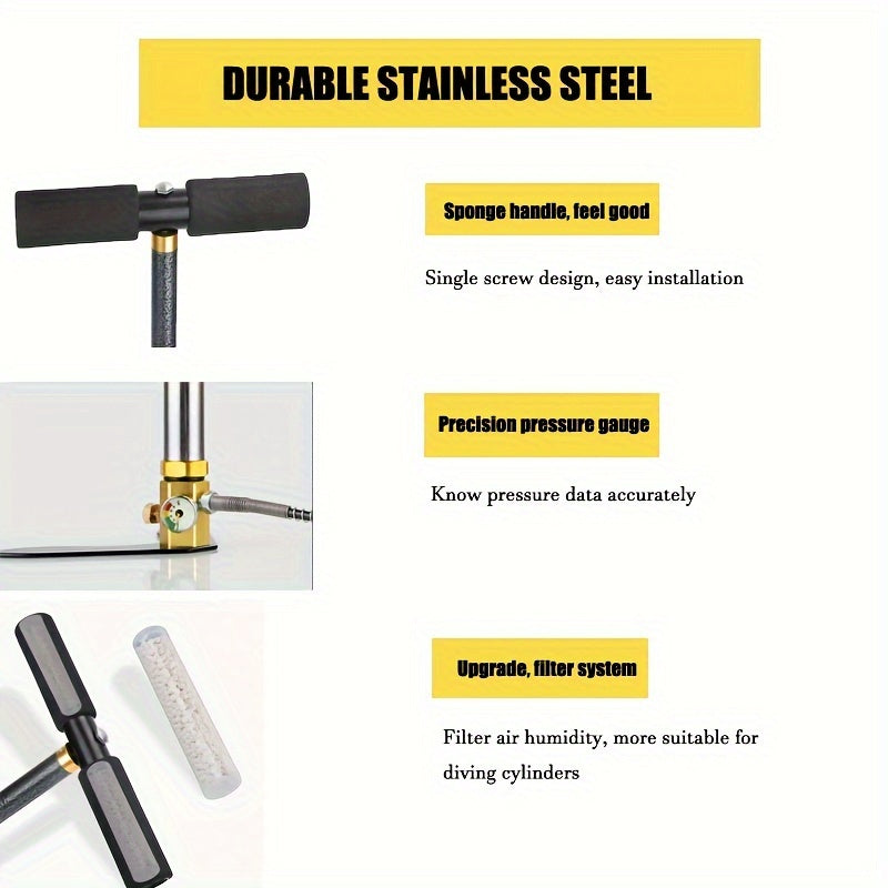 304 Stainless Steel Manual Air Pump Lightweight Portable 30MMPA 40