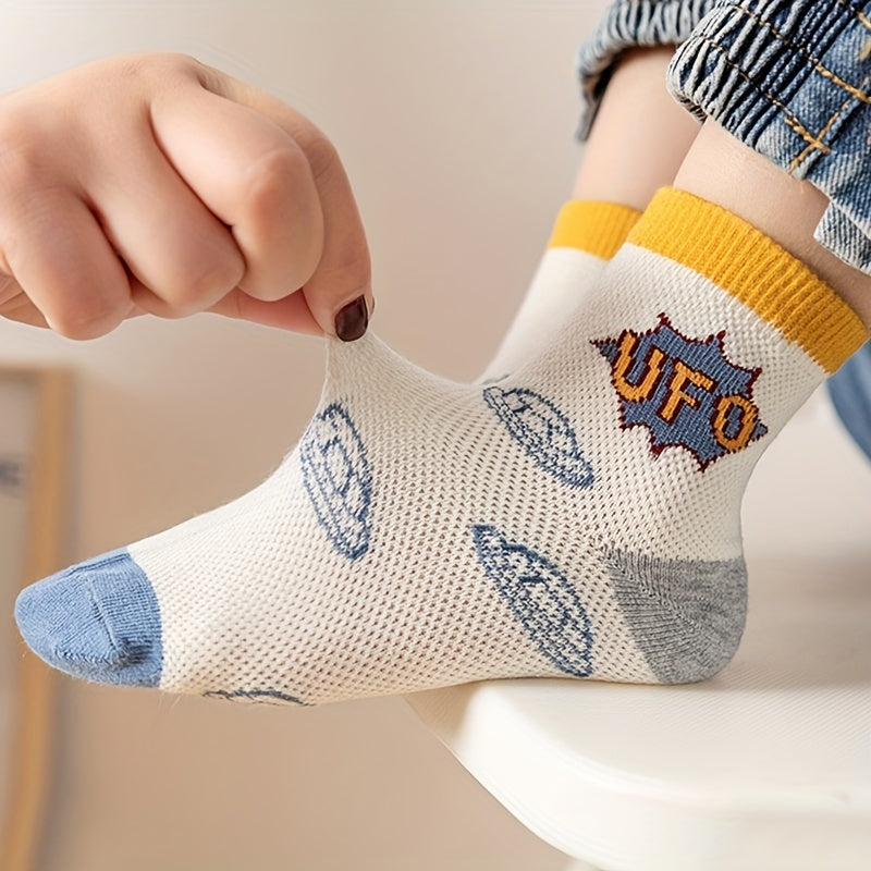 Boys Socks 5 Pairs Thin Breathable Soft Socks