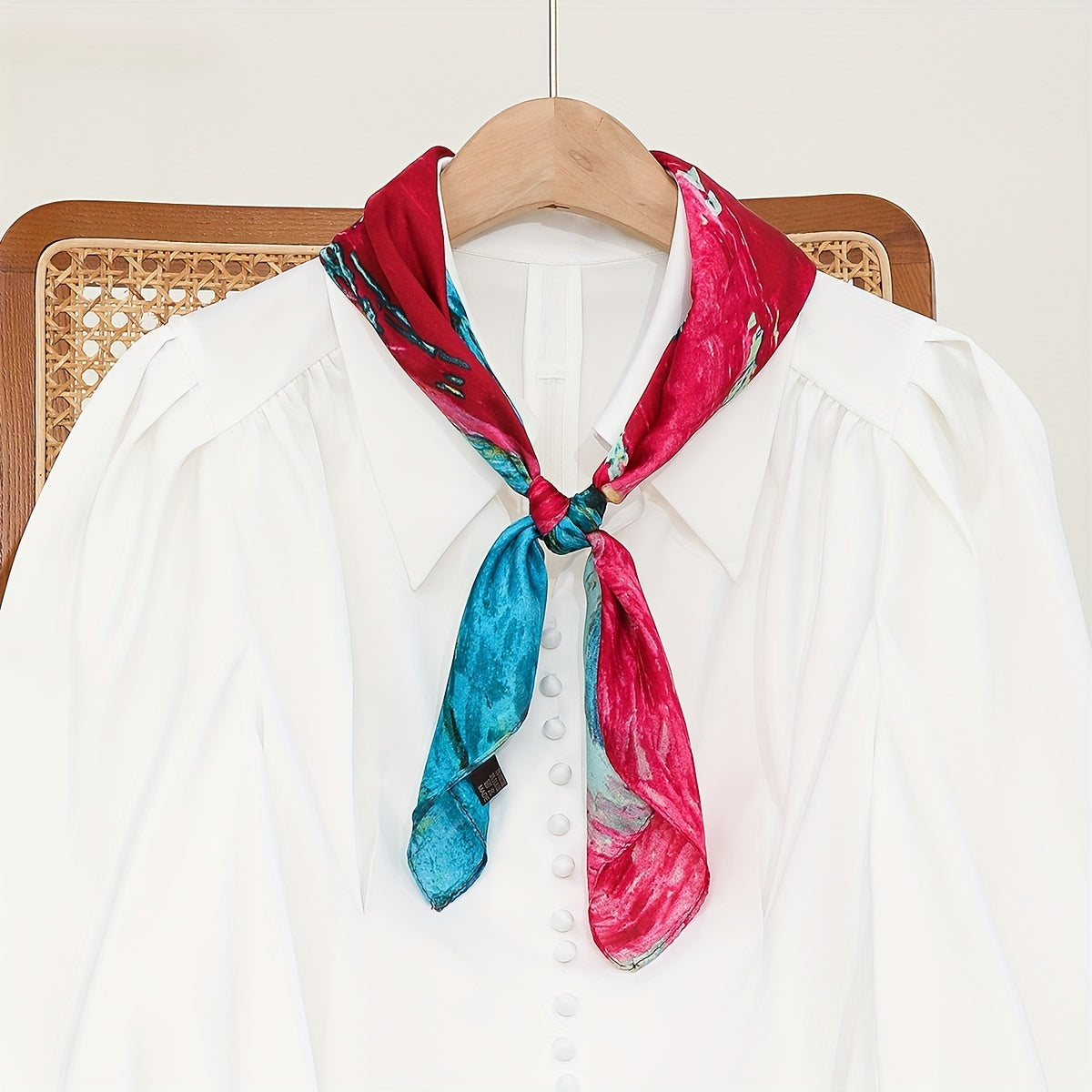 Starry Sky Bandana Red & Oil Painting Shawl Square Scarf Neckerchief
