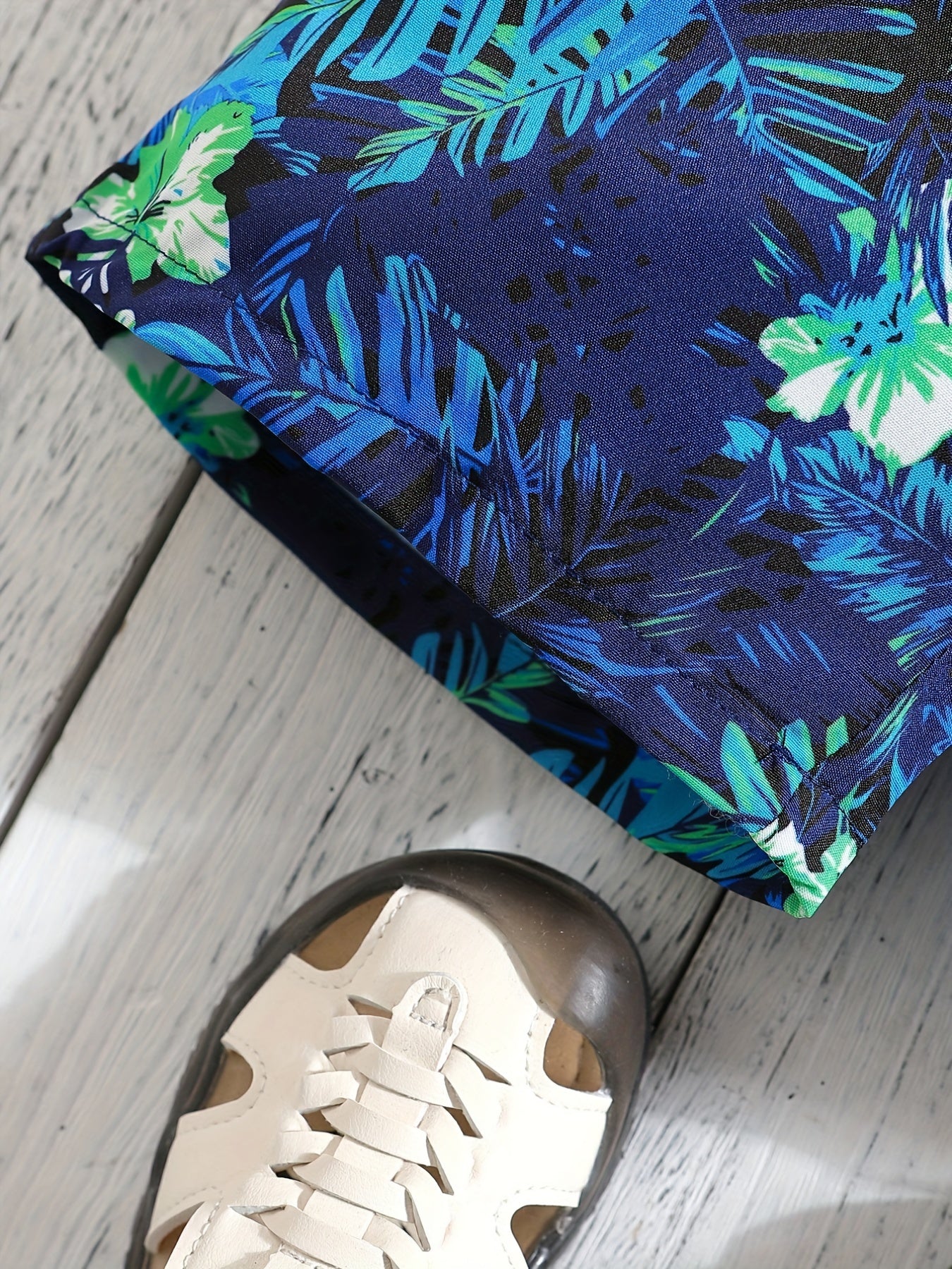 Boys Leaf & Flower Print Shorts for Vacation Beach Summer Clothes
